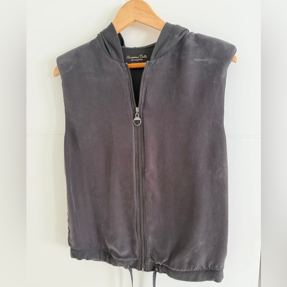 Massimo Dutti Charcoal Soft Collection Top